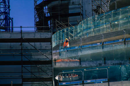 Limassol Cyprus June 23, 2020 View of a new building in construction located on the coastal avenue...