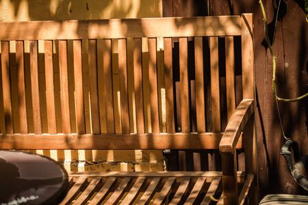 Closeup of chairs from a restaurant located in the old city of Limassol in Cyprus islandの写真素材