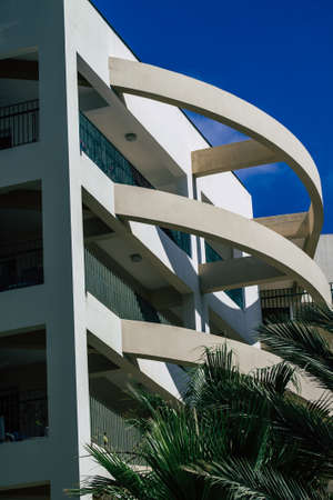 View of the facade of a modern building located on the coastal avenue right in the heart of the city...