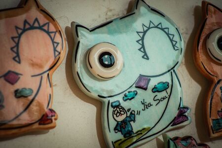 Limassol Cyprus June 30, 2020 Closeup of decorative object sold in a handicraft shop located in the old city of Limassol in Cyprus islandの写真素材