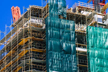 Limassol Cyprus June 23, 2020 View of a new building in construction located on the coastal avenue right in the heart of the city of Limassol in Cyprus islandのeditorial素材