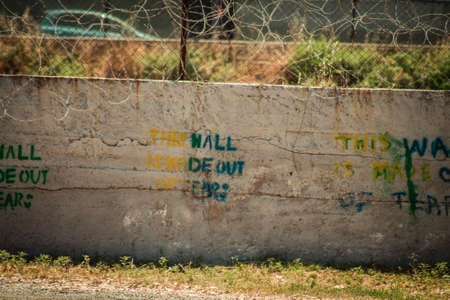 Nicosia Cyprus 04 July 2020 View of the Greek-Turkish buffer zone controlled by the United Nations Peacekeeping Force in the divided city of Nicosia, capital of Cyprusの写真素材
