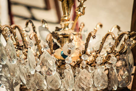 Nicosia Cyprus 04 July 2020 Closeup of old second hand items sold as decorative objects in a flea market located in the old town of Nicosia, capital of Cyprusのeditorial素材