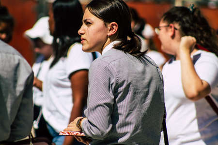Jerusalem Israel October 06, 2019 View of unknowns Israeli young girls having fun front the Western wall in the Old city of Jerusalem in the afternoonのeditorial素材