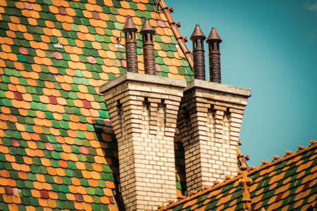 Budapest Hungary july 11, 2020 View of the architecture of the Central Market Hall located in the...