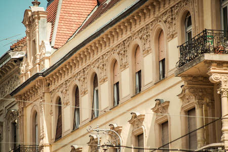 Budapest Hungary july 11, 2020 View of the gothic architecture of the university located in the downtown area of Budapest, capital of Hungary and the most populous city of Hungaryのeditorial素材