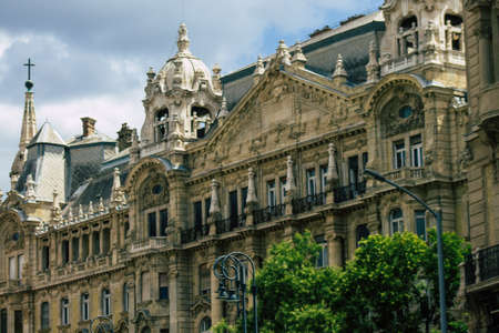 Budapest Hungary july 14, 2020 View of the gothic architecture of historical building in the downtown area of Budapest, capital of Hungary and the most populous city of Hungaryのeditorial素材