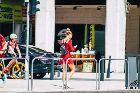 Budapest Hungary july 14, 2020 View of unidentified pedestrians walking in the historical streets of Budapest, the capital of Hungary and the most populous city of Hungaryのeditorial素材