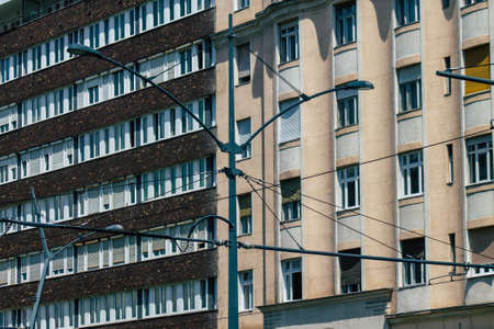 Budapest Hungary july 15, 2020 View of the architecture of historical building in the downtown area of Budapest, capital of Hungary and the most populous city of Hungaryの写真素材