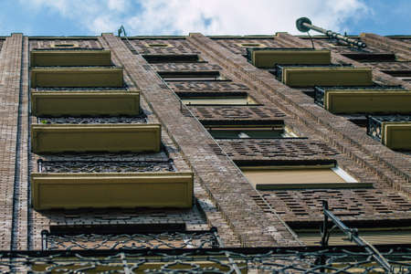 Budapest Hungary july 20, 2020 View of the facade of a historical building in the downtown area of...