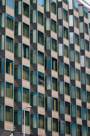 Budapest Hungary july 20, 2020 View of the facade of a modern building located in the downtown area of Budapest, capital of Hungary and the most populous city of Hungaryの写真素材