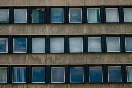 Budapest Hungary july 20, 2020 View of the facade of a modern building located in the downtown area...