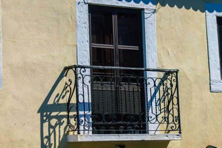 Lisbon Portugal july 25, 2020 View of classic facade of ancient historical buildings in the downtown area of Lisbon, the hilly coastal capital city of Portugal and one of the oldest cities in Europeの写真素材