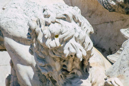 Lisbon Portugal july 27, 2020 Closeup of the monument and the statue located at The Marquis of...