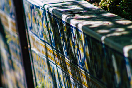 Lisbon Portugal july 31, 2020 View of mosaic in a public garden located in the downtown area of Lisbon, the coastal capital city of Portugal and one of the oldest cities in Europeのeditorial素材