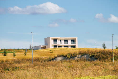 Reims France August 16, 2020 View of a modern building located in the countryside of Reims, a city in the Grand Est region of France and one of the oldest in Europeのeditorial素材