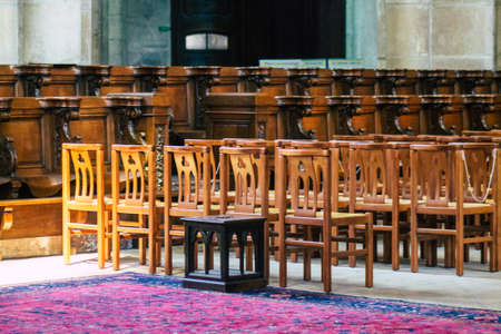 Reims France August 20, 2020 View of the inside of the Notre Dame Cathedral of Reims, a city in the Grand Est region of France and one of the oldest in Europeのeditorial素材