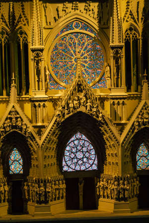 Reims France August 20, 2020 View of the inside of the Notre Dame Cathedral of Reims, a city in the...