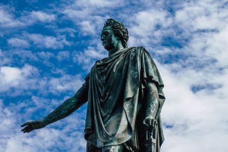 Reims France September 04, 2020 View of a statue located in the historical street of Reims, a city in the Grand Est region of France and one of the oldest in Europeのeditorial素材