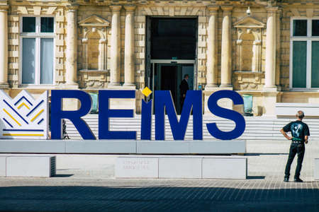 Reims France September 04, 2020 View of the town hall located in the historical downtown of Reims, a...
