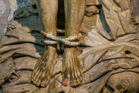 Reims France September 21, 2020 View of inside the Basilica of Saint-Remi, a medieval abbey church in Reims, a historical monument in the Grand Est region of Franceのeditorial素材