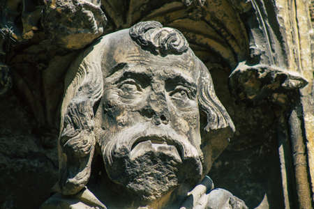 Reims France September 21, 2020 View of the exterior facade of the Basilica of Saint-Remi, a...