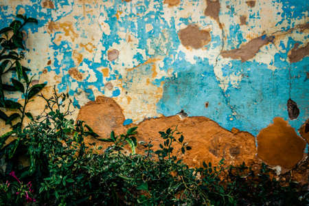 View of the facade of an old house in Greeceの写真素材