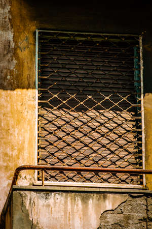 View of the facade of an old house in Greeceの写真素材