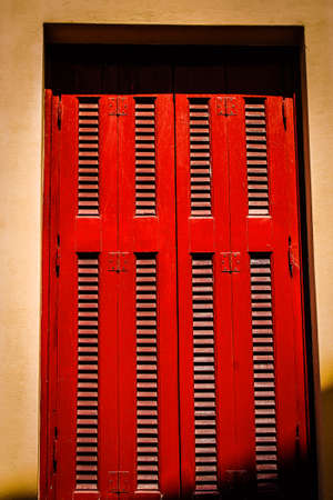View of the facade of an old house in Greeceの写真素材