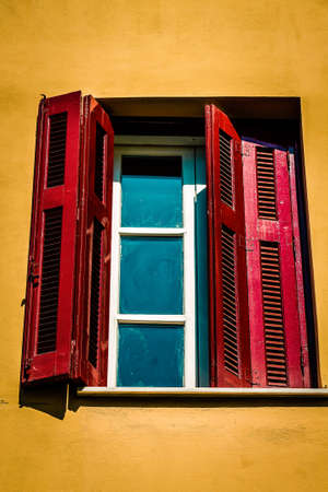 View of the facade of an old house in Greeceの写真素材