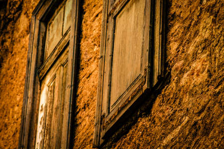 View of the facade of an old house in Greece