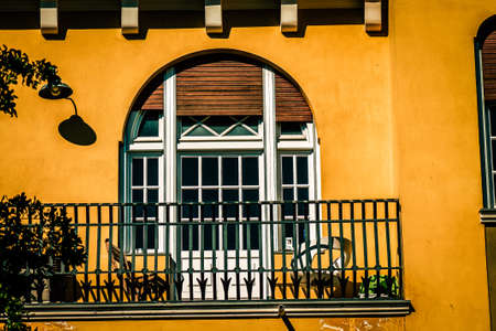 View of the facade of a modern building in the streets of Tel Aviv in Israel