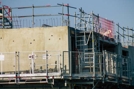 Reims France September 18, 2020 View of a construction site of a new building located in Reims, a...