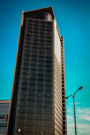 View of the facade of a modern building in the city center of Tel Aviv in Israel