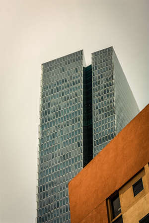 View of the facade of a modern building in the city center of Tel Aviv in Israel