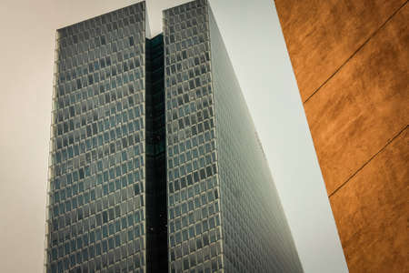 View of the facade of a modern building in the city center of Tel Aviv in Israel