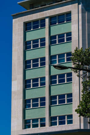 Lisbon Portugal july 25, 2020 View of the facade of modern buildings in the downtown area of Lisbon, the hilly coastal capital city of Portugal and one of the oldest cities in Europeのeditorial素材