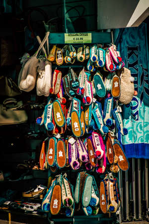 Closeup of decorative item sold in a souvenir shop for tourist in the downtownの写真素材