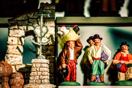 Closeup of decorative item sold in a souvenir shop for tourist in the downtownの写真素材