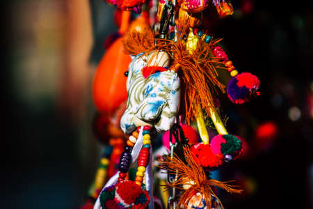 Closeup of decorative item sold in a souvenir shop for tourist in the downtown