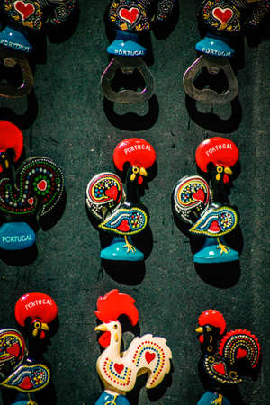 Closeup of decorative item sold in a souvenir shop for tourist in the downtownの写真素材