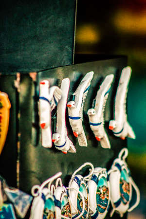 Closeup of decorative item sold in a souvenir shop for tourist in the downtown