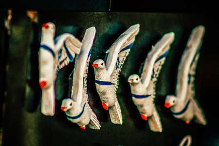 Closeup of decorative item sold in a souvenir shop for tourist in the downtownの写真素材