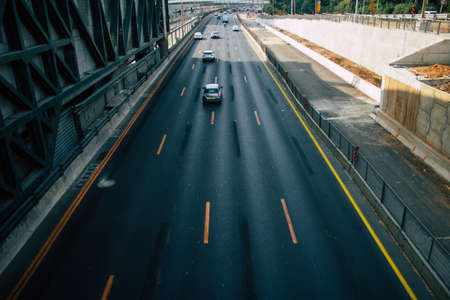 Tel Aviv Israel October 28, 2020 View of city traffic in the streets of Tel Aviv during the lockdown and the Coronavirus outbreak in Israelのeditorial素材