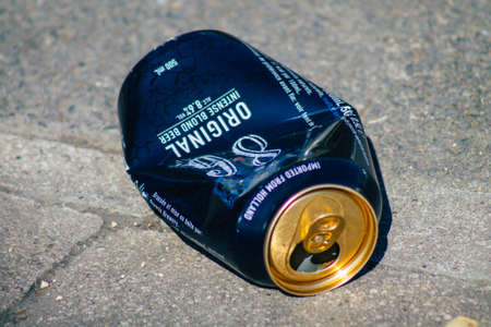 Reims France October 11, 2020 View of garbage thrown in the streets of Reims, a city in the Grand Est region of France and one of the oldest in Europeのeditorial素材