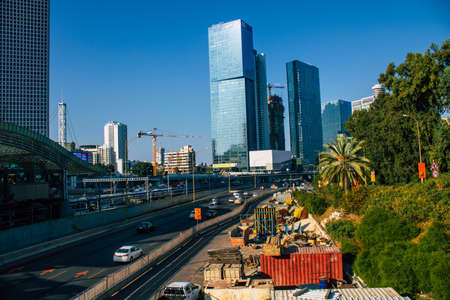 Tel Aviv Israel November 11, 2020 View of city traffic in the streets of Tel Aviv during the...