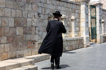 Jerusalem Israel, 2019 View of unidentified Israeli people walking in Jaffa street before the coronavirus outbreak hitting Israelのeditorial素材