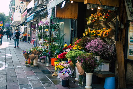 Tel Aviv Israel December 22, 2020 View of flowers sold in a shop located in the streets of Tel Aviv in Israelのeditorial素材