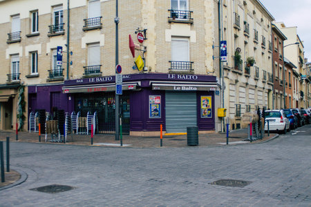 Reims France January 20, 2021 View of a bar located in downtown closed by the government following the Coronavirus pandemic affecting Franceのeditorial素材