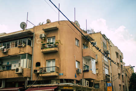 Tel Aviv Israel March 02, 2021 Facade of a building located in the streets of Tel Aviv during the...